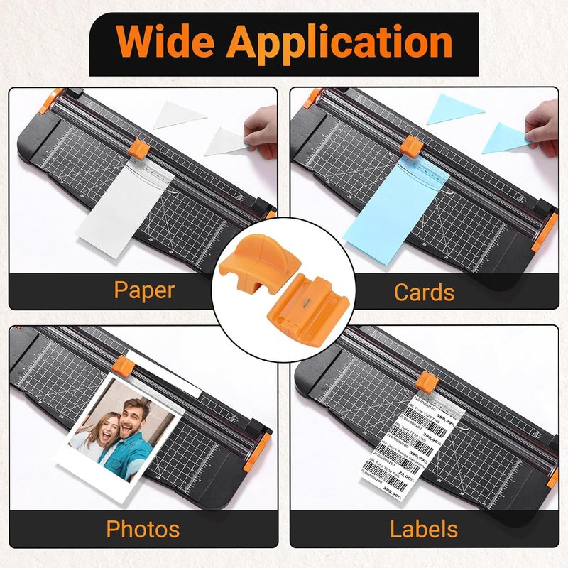 Dimakung 157400-1001 TripleTrack Blade for Fiskars SureCut & Precision Paper Trimmer, Paper Cutting Style I Titanium Blades Replacement for Fiskars Portable Craft Paper Cutter Trimmer, 2 PCS - Image 4